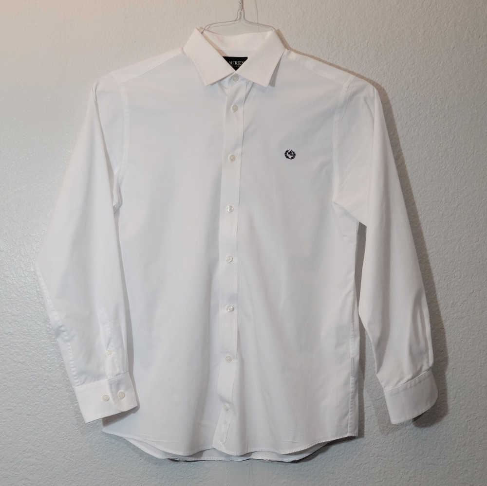 Polo Ralph Lauren Shirt mens 20 White long sleeve cotton PRL Monogram Logo